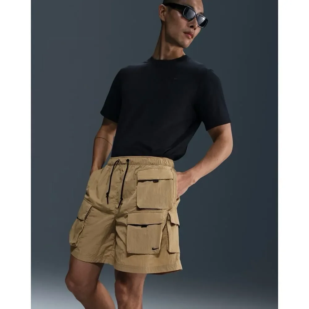 Nike Tech Cargo Shorts Mens Small Tan Loose Fit Above Knee HJ0677-297 NWT